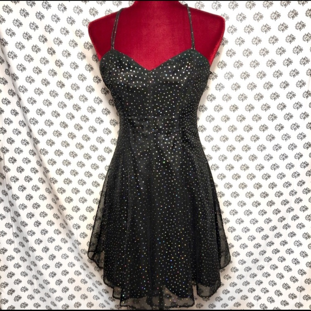 Black Dress with Silver Holographic Sequins UpBeat